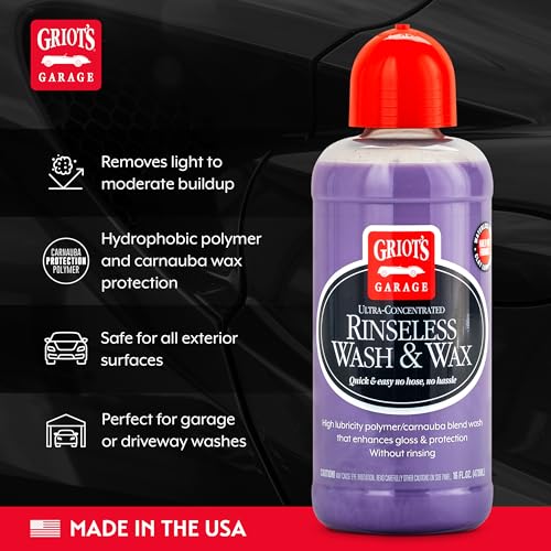 Rinseless Wash and Wax for Car Cleaning and Detailing (16 Fl Oz)