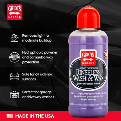 Rinseless Wash and Wax for Car Cleaning and Detailing (16 Fl Oz)