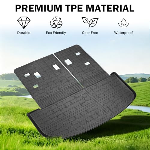 Trunk Mat & Backrest Mat & 2nd Row Seat Back Cover for Kia Telluride 2020