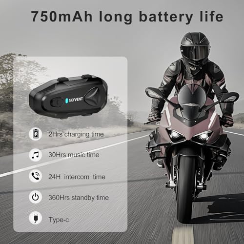 Q4 Motorcycle Bluetooth Communication System Headset Intercom (2 Count)