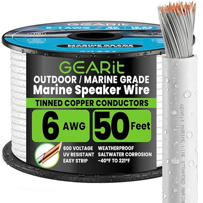 6 Gauge Marine Primary Speaker Wire 50 FT