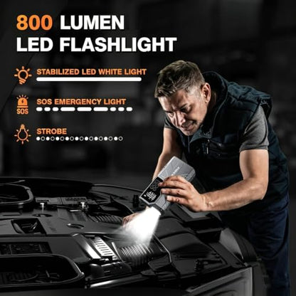 6000A 150PSI Car Battery Jump Starter with Air Compressor