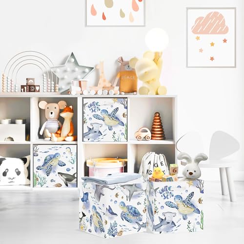 11.8" Ocean Animal Storage Basket Set of 3 for Kid Toy Clothes Bin (3 Count)