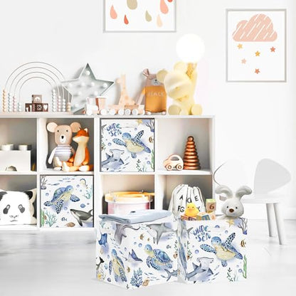 11.8" Ocean Animal Storage Basket Set of 3 for Kid Toy Clothes Bin (3 Count)