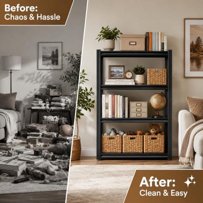 Heavy Duty Metal Bookshelf Adjustable Storage Shelving Unit for Home Office (5 Count)