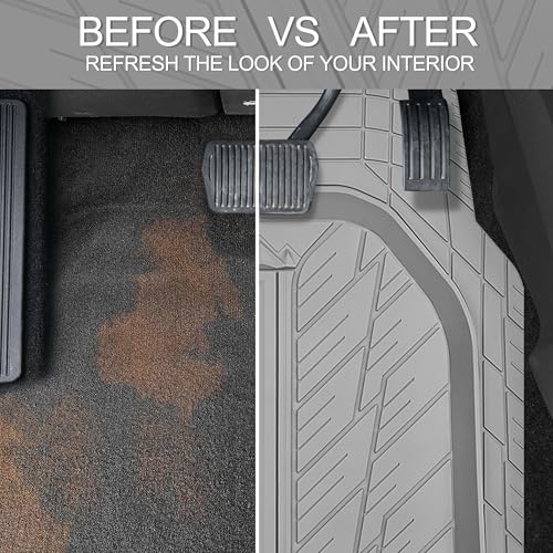 Deep Dish Rubber Floor Mats for Cars Full Set (3 Count)