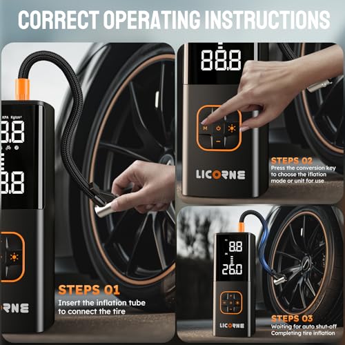 Tire Inflator 5x 180 PSI cordless inflator with digital pressure (12 Count)