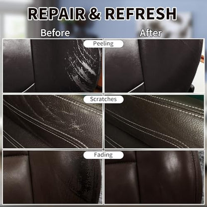 Dark Brown Leather Recoloring Balm with 100ml Mink Oil