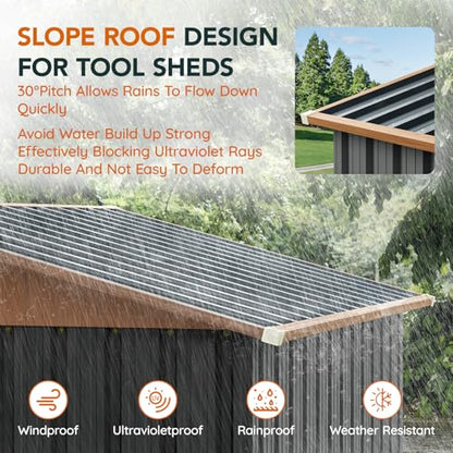 5x3FT Outdoor Storage Shed with Lockable Door