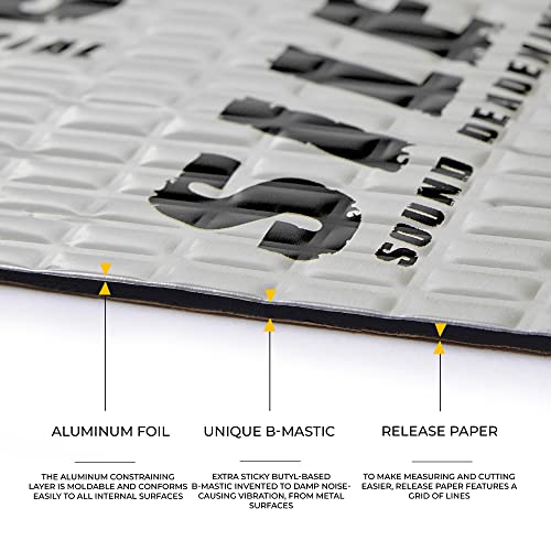 80 mil (2mm) 18 sqft (1.7 sqm) Car Sound Deadening mat - Butyl Automotive Sound Deadener - Noise Insulation and Vibration Dampening Material (18 sqft)