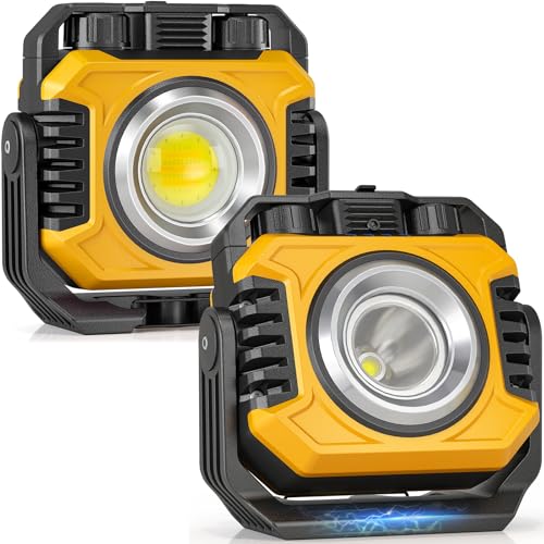 2 Pack 2400LM Magnetic Rechargeable Work Light (2 Count)