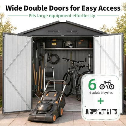 6' x 8' Outdoor Metal Storage Shed