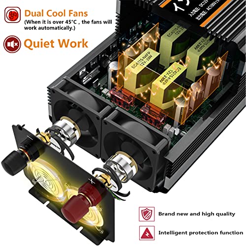 2500W Power Inverter 12V DC to AC 110V