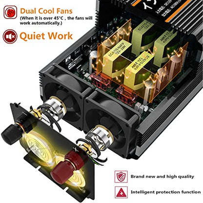 2500W Power Inverter 12V DC to AC 110V