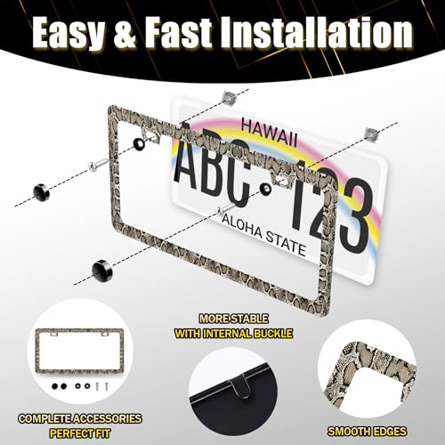 Snake Skin License Plate Frame Animal Texture License Holder