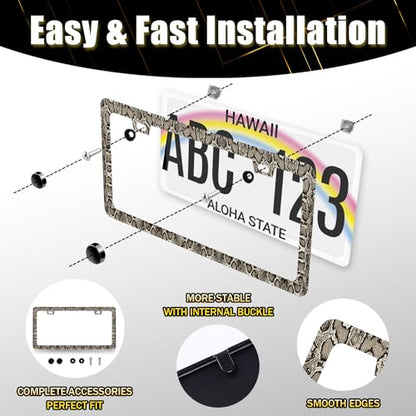 Snake Skin License Plate Frame Animal Texture License Holder