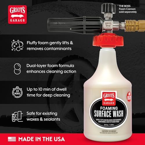 BOSS Foaming Surface Wash for Car Cleaning and Detailing (35 Fl Oz)