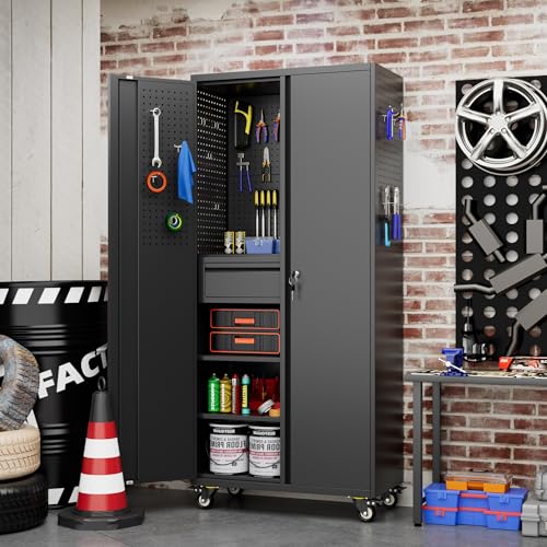 71 Inch Garage Storage Cabinet with Drawer