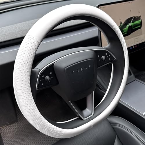 Nappa Leather Steering Wheel Cover for Tesla Model Y