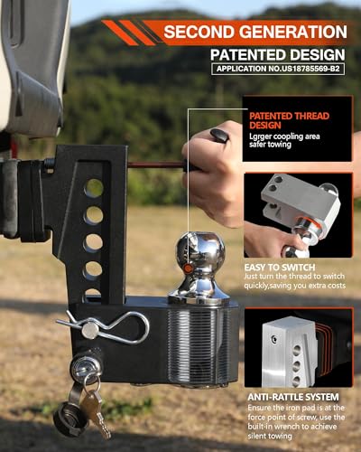 Adjustable Trailer Hitch Ball Mount