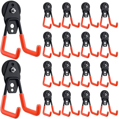 22 Pcs Large Magnetic Hooks Heavy Duty Garage Magnet Hooks Strong Storage Utility Magnetic Hangers with Anti Slip Rubber Coating for Indoor and Outdoor Hanging (22 Count)