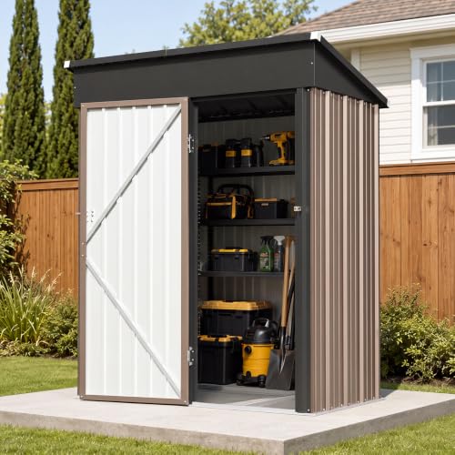 5x3 FT Outdoor Storage Shed with Base