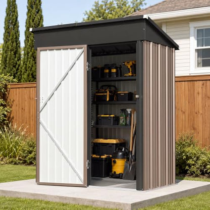 5x3 FT Outdoor Storage Shed with Base