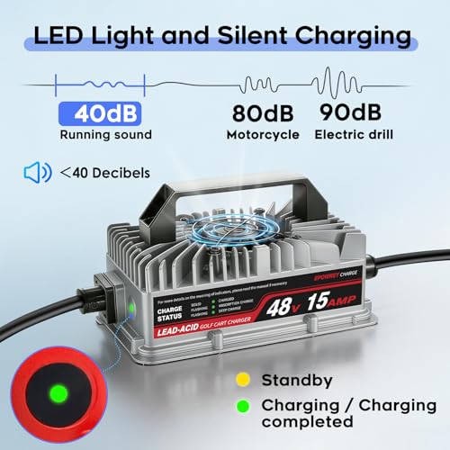 48V 15 AMP Golf Cart Charger for Club Car Precedent & DS Series with 3