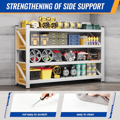 71" W Storage Shelves 5000lbs Garage Metal Shelving Heavy Duty Garage Shelves Adjustable Storage Shelves for Industrial