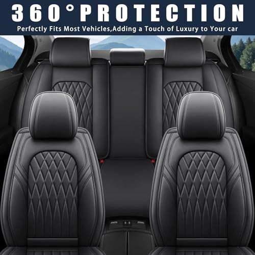 Nappa Faux Leather Car Seat Covers Full Set (5 Count)