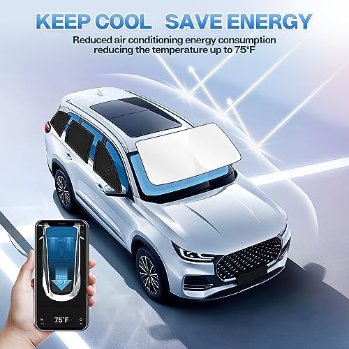 Windshield Sun Shade for Subaru Crosstrek 2024 2025 2026 Car Window Shades Thicken UV Block and Blackout Privacy Foldable Sunshades 8PCS Accessories Keep Cool Sun Visor Covers (8 Count)