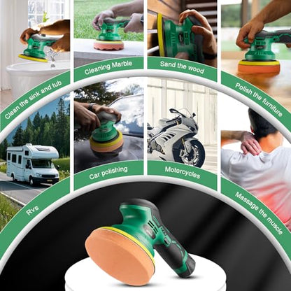 S3 Cordless Car Polisher DA Buffer with 1pc 2.0Ah Battery