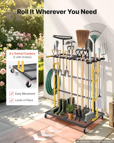 Garden Tool Organizer with Wheels