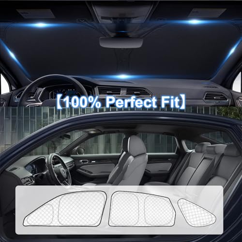 8pcs Thicken Sun Shades for Honda Civic Sedan 2022 (8 Count)