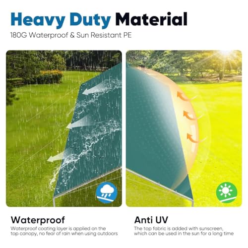 10x20 ft Heavy Duty Car Canopy Galvanized Frame Carport Outdoor Party Tent Boat Shelter with 3 Reinforced Steel Cables