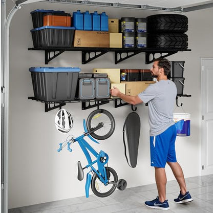 2 Pack Garage Shelving with Hooks (2 Count)
