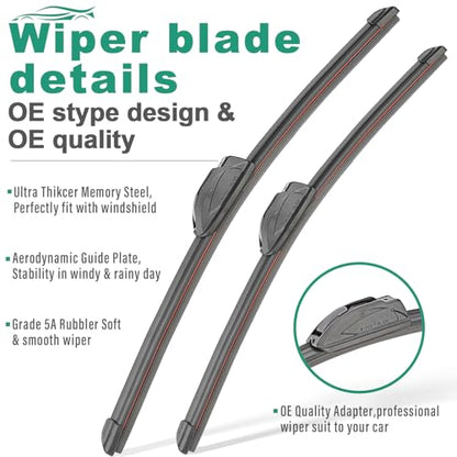 Windshield Wiper Blades Replacement for Toyota Prius 2010