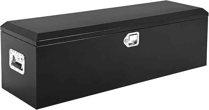 OUTLANE 48x15 Inch Truck Bed Tool Box, Heavy Duty Steel Lockable Storage Chest with Keys & Side Handle, Weatherproof Organizer Box for Pickup Trucks, RV, Trailer