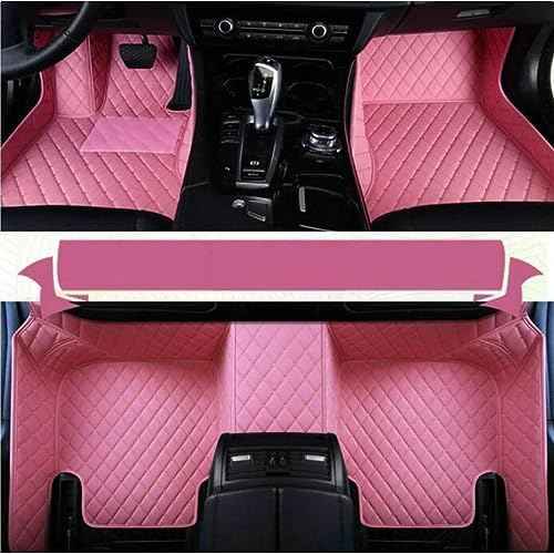 MAEVEN Customized Leather car Floor mats Suitable for 99% of car Models All-Weather Protection Waterproof Anti Slip Men's Women's car Liners (Pink)