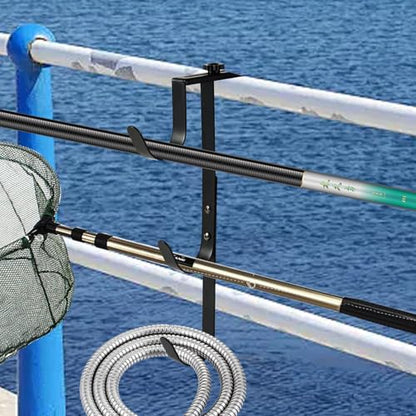 2Pcs Black Pool Pole Hangers Adjustable Pool Fence Hooks for Pool Equipment