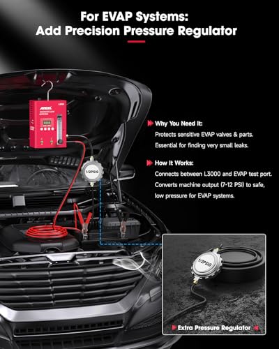 L3000 Digital Automotive Smoke Leak Detector with LED Pressure Gauge