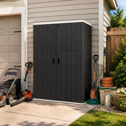 47 Cu.Ft Vertical Outdoor Storage Shed with Reinforced Floor
