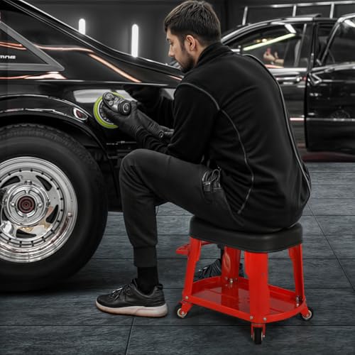 Heavy Duty Garage Rolling Work Seat 300LBS Capacity Mechanics Stool with Wheels