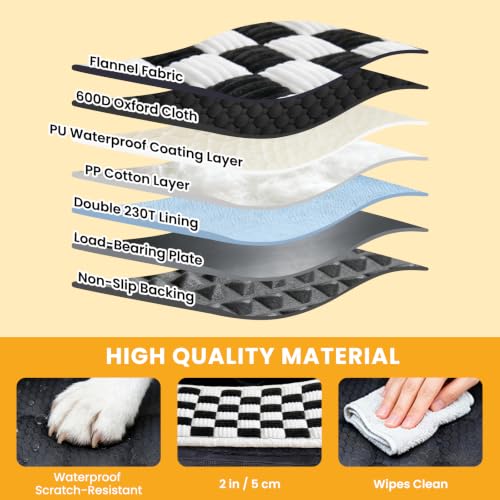 Large Dog Car Seat Cover with Checkered Dog Bed Mat for Back Seat Half