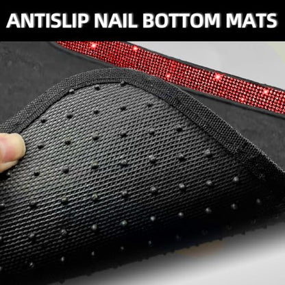 Red Bling Car Floor Mats Full Set