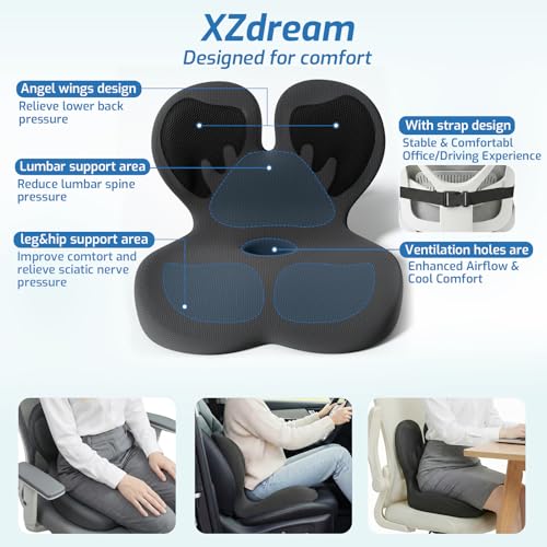 Seat Cushion with Lumbar Support Pillow