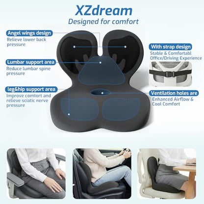 Seat Cushion with Lumbar Support Pillow