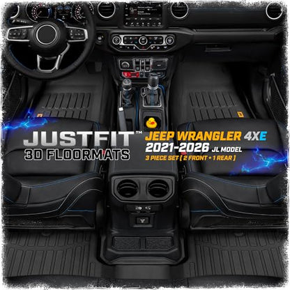 JustFit™ 3D Floor Mats for Jeep Wrangler 4XE 2021
