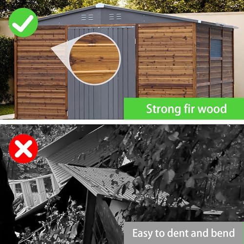 8x10 FT Outdoor Storage Shed with Windows