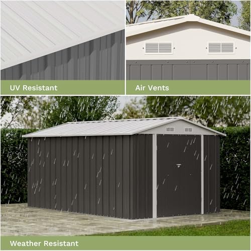 8 x 12 FT Metal Storage Shed for Outdoor